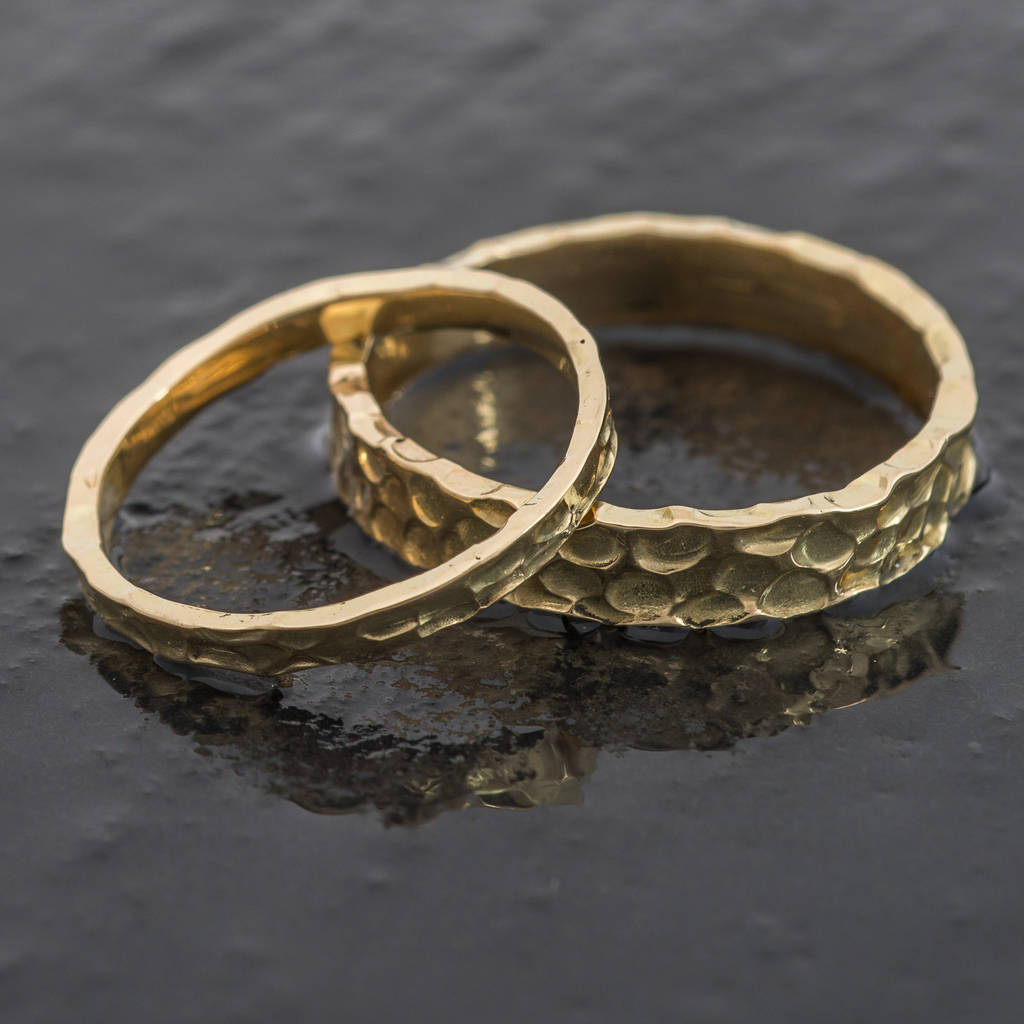 Welsh And Recycled Gold Hammered 2.5mm Wedding Ring By Jacqueline ...