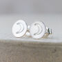 Sterling Silver Open Moon Stamped Studs, thumbnail 1 of 2