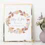 Personalised Dried Flower Wedding Print, thumbnail 1 of 2
