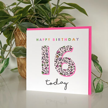 Leopard Love 16th Birthday Card, 2 of 3