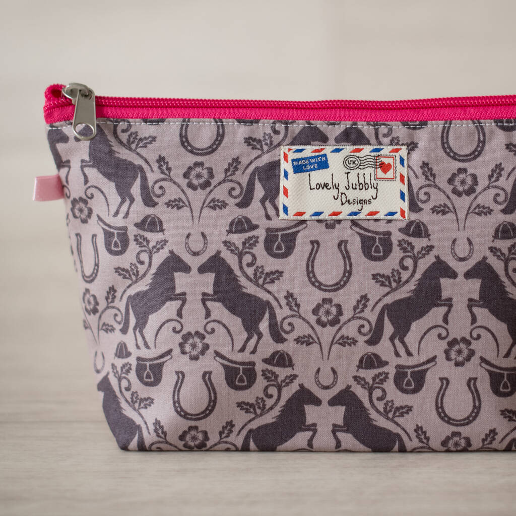 Horse Riding Horses Gift Makeup Cosmetic Bag By Lovely Jubbly Designs