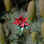 Poinsettia Christmas Flower Necklace, thumbnail 3 of 6
