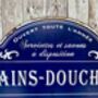 Large 51cm Blue French “Bain Douches” Bath Shower Metal Sign, thumbnail 3 of 8