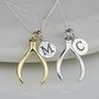 Personalised Solid Silver Lucky Wishbone Necklace, thumbnail 4 of 5