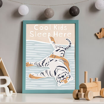 Custom Boys Girls Name Tiger Print For Nursery Newborn Gift, 3 of 7
