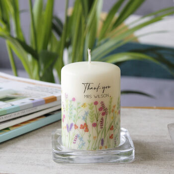 Personalised Thank You Teacher Wildflower Candle, 2 of 6