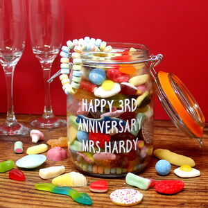 Personalised Christmas Sweet Jar Filled , Christmas Sweets