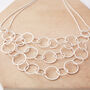 Interlinked Three Tier Hoop Ring Necklace, thumbnail 3 of 3