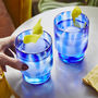 Set Of Two Blue Tortoise Glass Tumblers, thumbnail 1 of 4
