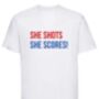 She Shots She Scores England Football T Shirt, thumbnail 3 of 3
