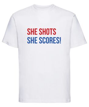 She Shots She Scores England Football T Shirt, 3 of 3