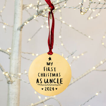 Uncle Christmas Tree Decoration 'First Christmas As Uncle', 4 of 7