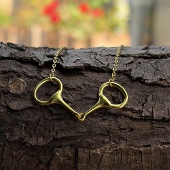 Personalised Snaffle Bit Necklace, Silver Or Gold, 4 of 12
