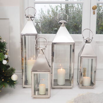 Tall Silver Candle Lantern, 3 of 10