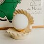 80s Style Cream Shell Oyster Pearl Bulb Table Lamp, thumbnail 1 of 2