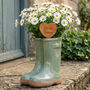 Green Heart Shaped Personalised Welly Boot Planter Gift, thumbnail 1 of 5