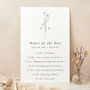 Simple Floral Wedding Order Of The Day Sign, thumbnail 1 of 3