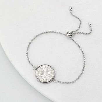 Any Date Personalised Sixpence Coin Bracelet, 4 of 12