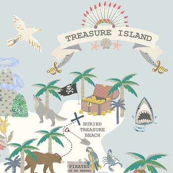 Pirate Treasure Map Print For Children, 4 of 8