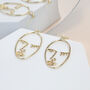 Silver And Gold Plated Abstract Drop Earrings, thumbnail 2 of 8