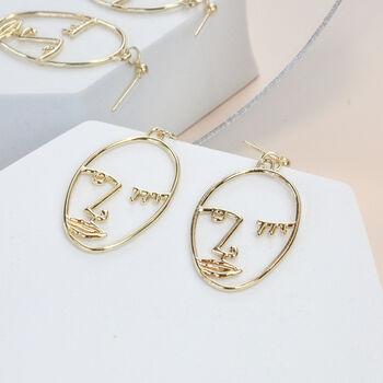 Silver And Gold Plated Abstract Drop Earrings, 2 of 8