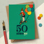 ‘50 Birthday Boy’ 50th Milestone Birthday Card, thumbnail 1 of 4