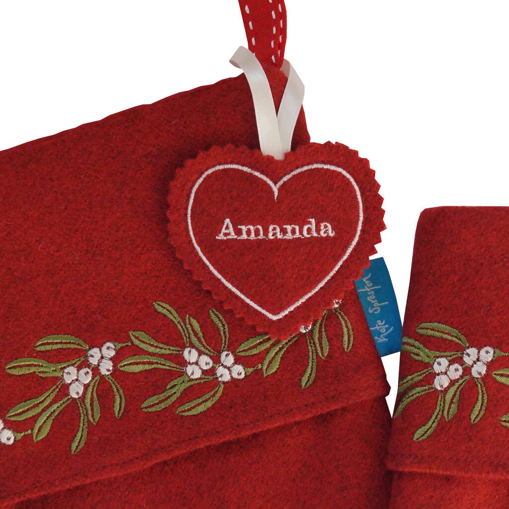 Personalised Embroidered Christmas Stocking Name Tags, 1 of 5