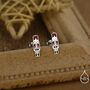 Sterling Silver Nut Cracker Guard Stud Earrings, thumbnail 1 of 12