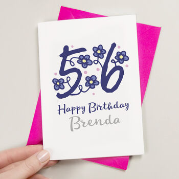 Personalised Cute Flower Age Birthday Card, 2 of 3