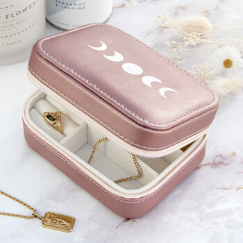 Metallic Pink Moon Phase Jewellery Case, 2 of 9