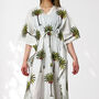 Palm Tree Print 100% Cotton Kaftan, thumbnail 6 of 8