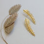 Gold Plated Fern Stud Earrings, thumbnail 1 of 9