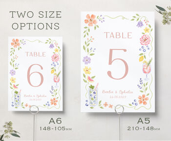 Whimsical Wildflower Wedding Table Numbers, 4 of 4