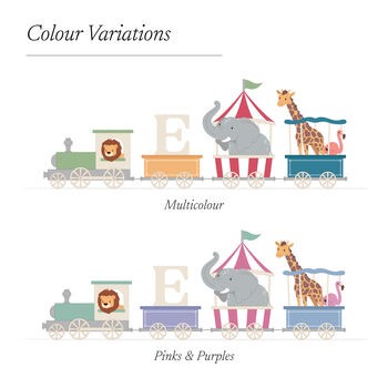 Animal Circus Train New Baby Details Print, 7 of 7