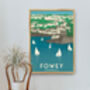 Fowey Cornwall Travel Poster Art Print, thumbnail 4 of 8