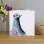 Inky Pigeon Blank Greeting Card, thumbnail 1 of 4