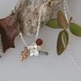 Woodland Cluster Necklace, Silver And Rose Gold Plated, thumbnail 2 of 5
