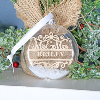 Personalised Couple Christmas Tree Bauble, 9 of 9