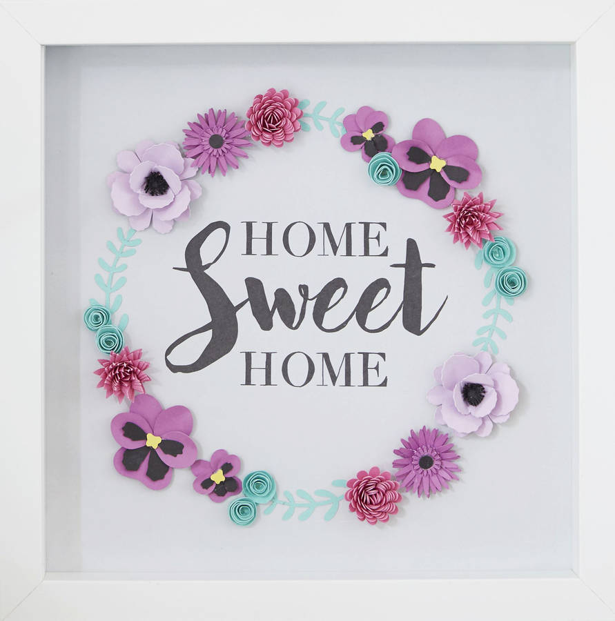 'home sweet home' framed floral art picture by lilliput belle ...