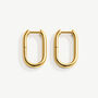 Dainty Small Oval Hoop Earrings In 18k Gold, thumbnail 2 of 5