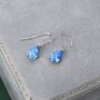 Sterling Silver Ocean Blue Cz Droplet Drop Earrings, thumbnail 4 of 12