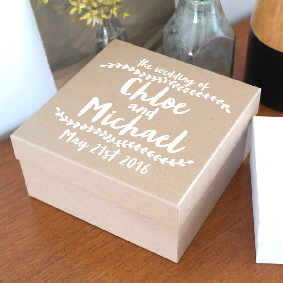 PERSONALISED BRIDE TO BE WHITE Gift BOX Memory Box KEEPSAKE Present Love WEDDING