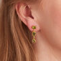 Green Peridot 18 K Gold And Silver Drop Earrings, thumbnail 1 of 12