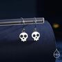 Sterling Silver Cute Skull Drop Hook Earrings, thumbnail 1 of 11