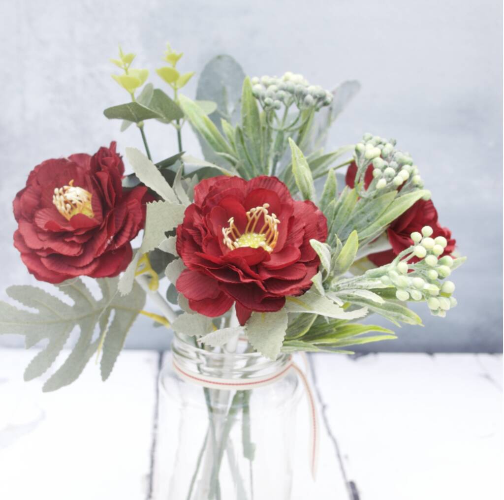 Rich Red Artificial Celebration Bouquet, 1 of 9