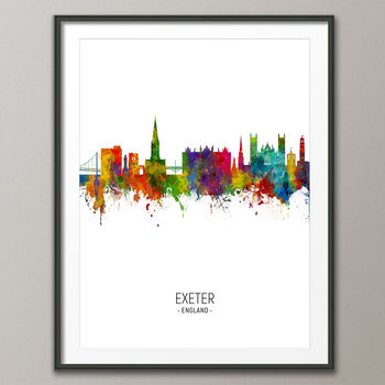 Exeter Skyline Portrait Print And Box Canvas, 3 of 5