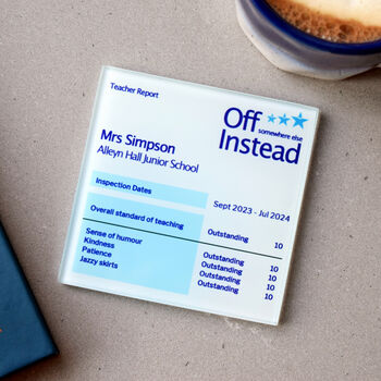 Personalised Report Style Coaster For Teacher, 5 of 7
