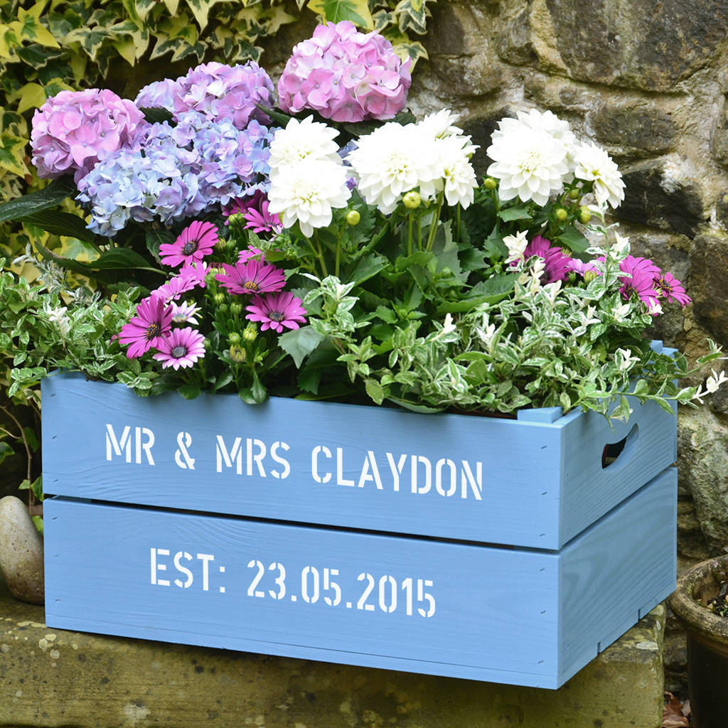 Personalised Wooden Crate Planter, 1 of 9
