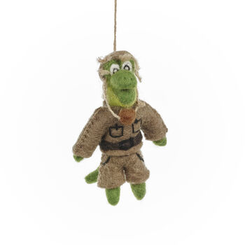 Handmade Felt Crocodile Dundee Hanging Decoration, 2 of 4