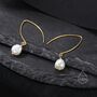 Genuine Baroque Pearl V Shape Long Drop Hook Earrings, thumbnail 4 of 8
